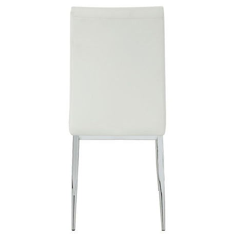 Kamaile - Side Chair (Set of 2) - Beige Synthetic Leather & Chrome