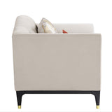 Tayden - Chair With 2 Pillows - Beige Velvet