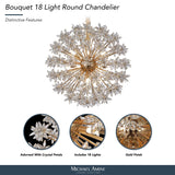 Michael Amini Lighting - Bouquet 18-Light Round Crystal Chandelier - Gold