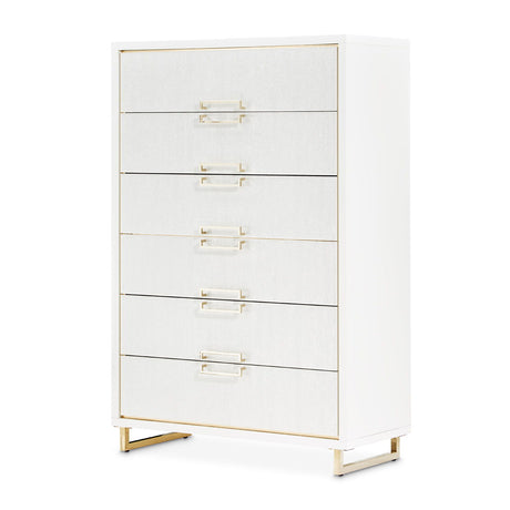 Palm Gate - 6-Drawer Chest - Cloud White