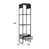 Raziela - TV Stand Side Pier - Concrete Gray & Black