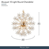 Michael Amini Lighting - Bouquet 10-Light Round Crystal Chandelier - Gold