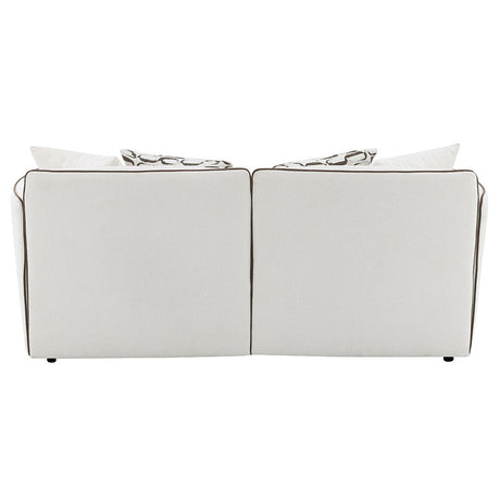 Yolanda - Loveseat With 4 Pillows - Beige Chenille