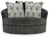 Biddeford - Oversized Swivel Accent Chair - Shadow