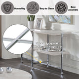 Brecon - Sofa Table - White Oak & Chrome