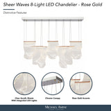 Michael Amini Lighting - Sheer Waves 8-Light Modern LED Chandelier - Chrome