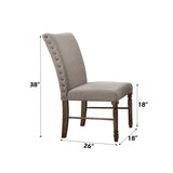 Leventis - Side Chair (Set of 2) - Cream Linen & Weathered Oak