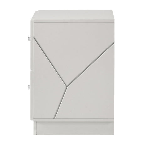 Esther - Nightstand - White / Silver