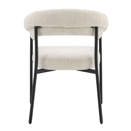 Jirina - Chenille Arm Chair (Set of 2) - Beige & Black