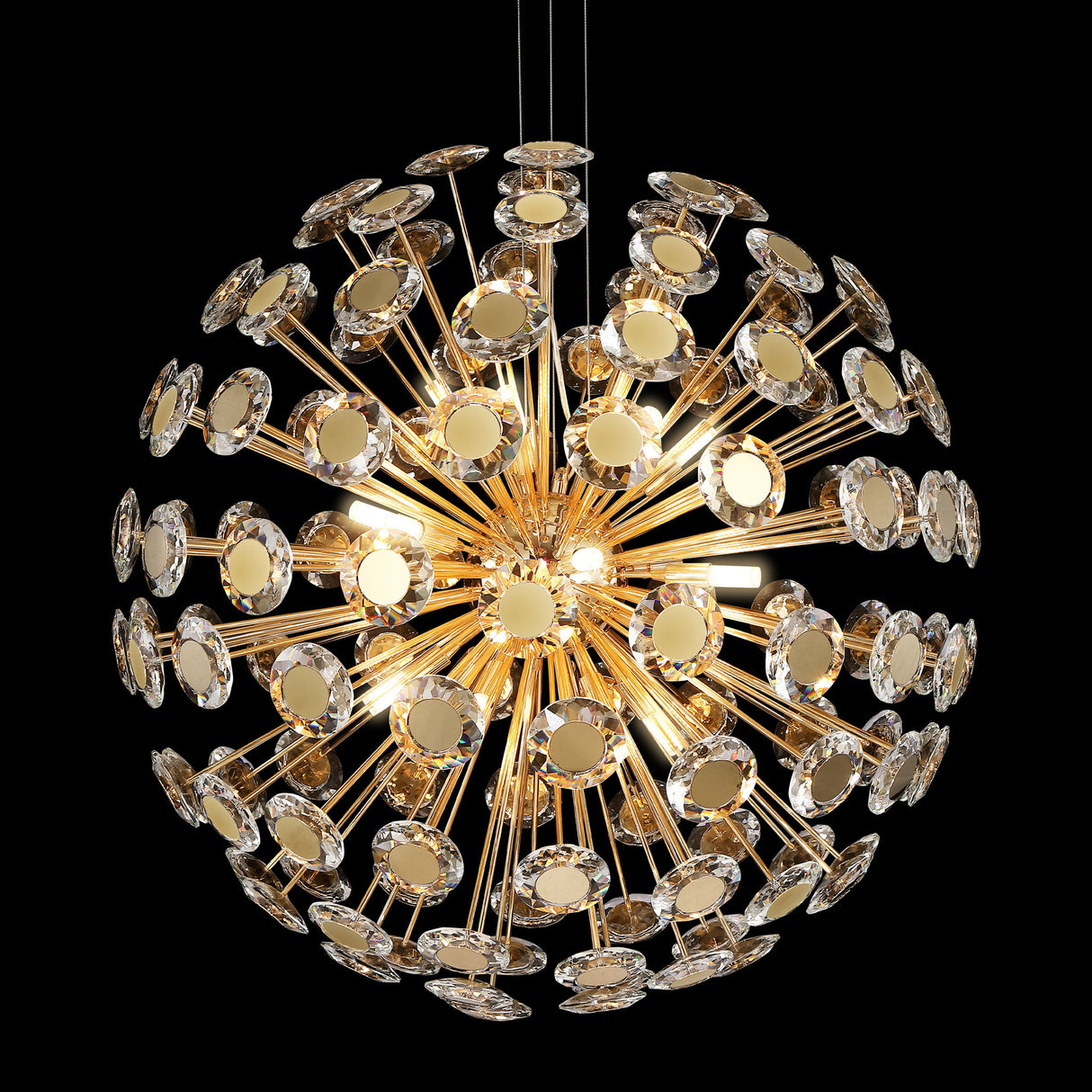 Michael Amini Lighting - Pendant 18 Light-Round Crystal Chandelier - Gold