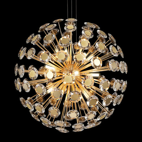 Michael Amini Lighting - Pendant 18 Light-Round Crystal Chandelier - Gold