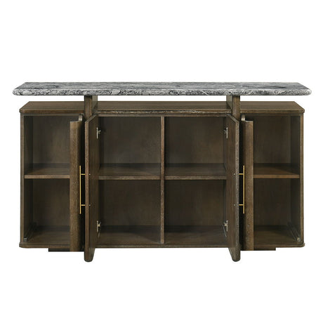 Dillon - Server With Marble Top - Natural / Walnut