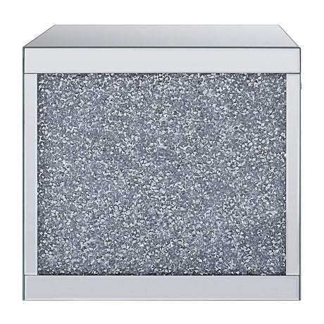 Noralie - 24" Square End Table - Mirrored & Faux Diamonds