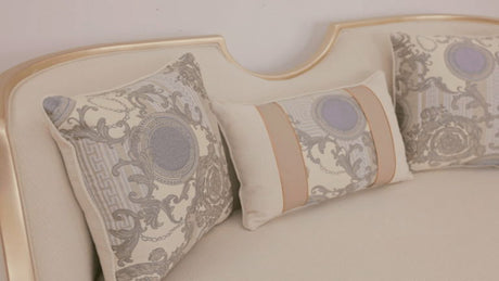 HD-6127 - Loveseat - Beige / Gold