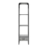 Raziela - TV Stand Side Pier - Concrete Gray & Black