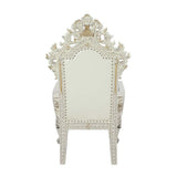 Adara - Arm Chair (Set of 2) - Pearl White Synthetic Leather & Antique White