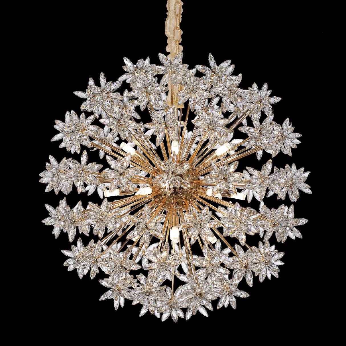 Michael Amini Lighting - Bouquet 18-Light Round Crystal Chandelier - Gold