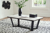 Fostead - Rectangular Cocktail Table - White / Espresso