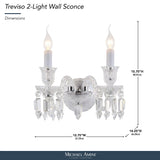 Michael Amini Lighting - Treviso 2-Light Traditional Crystal Wall Sconce - Clear