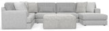 Logan - Upholstered Sectional With Comfort Coil Seating - 46" Cocktail Ottoman And Accent Pillows Included