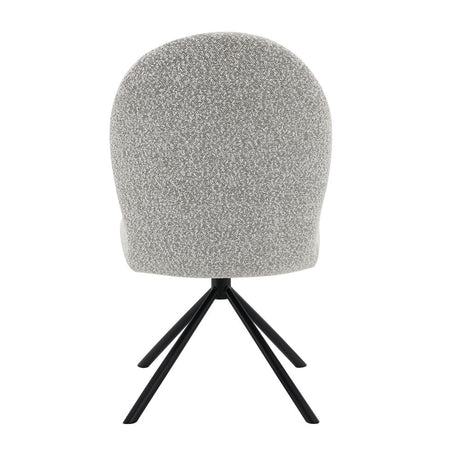 Lawton - Side Chair With Swivel (Set of 2) - Gray Boucle & Black