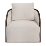 Lenora - Accent Chair With Swivel - Beige Chenille