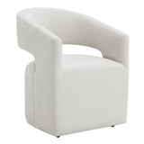Libni - Arm Chair With Casters - Cream Linen
