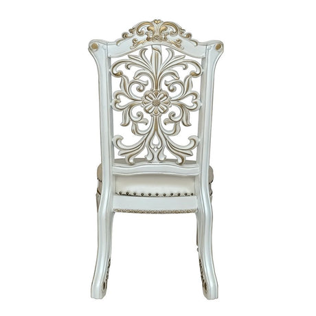 Vendome - 48" Side Chair (Set of 2) - Synthetic Leather & Antique Pearl
