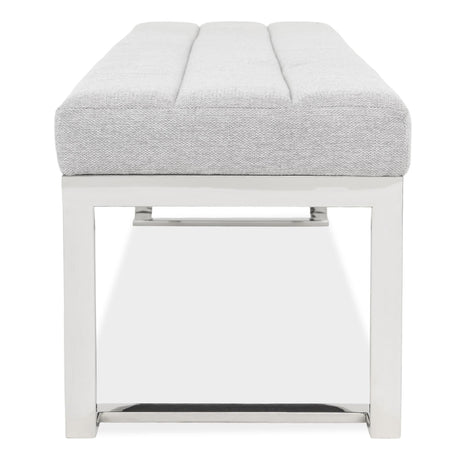 Signature Beds & Benches - Tulip Accent Bench - Gray / Chrome