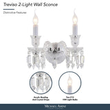 Michael Amini Lighting - Treviso 2-Light Traditional Crystal Wall Sconce - Clear