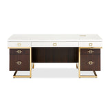 Belmont Place - Desk - White / Dark Brown