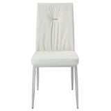 Kamaile - Side Chair (Set of 2) - Beige Synthetic Leather & Chrome