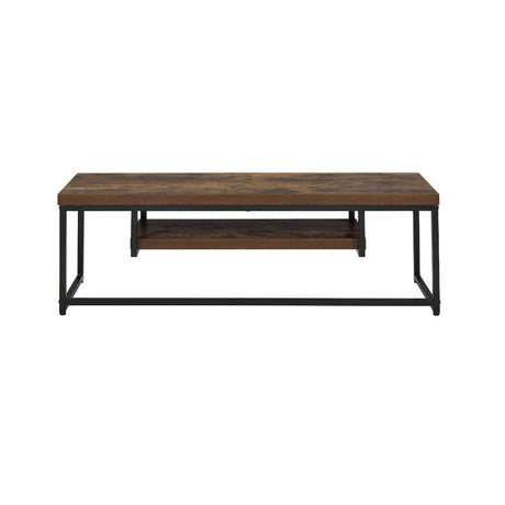Bob - TV Stand - Weathered Oak & Black Metal