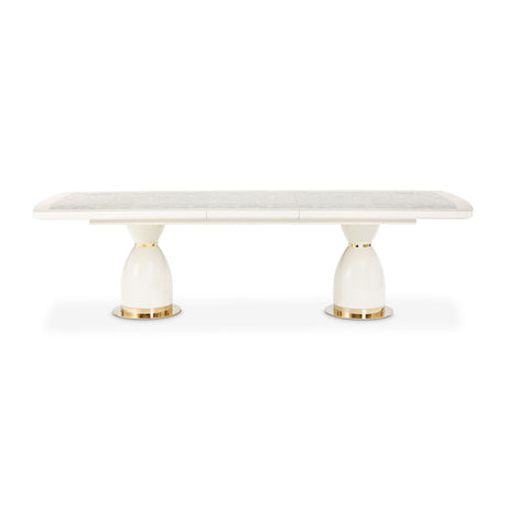 Lisbon - Double Pedestal Dining Table - Silken Matte Cream