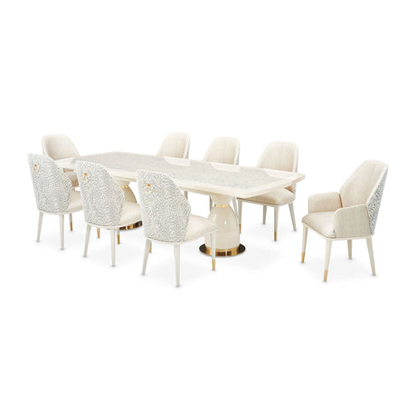 Lisbon - Double Pedestal Dining Table - Silken Matte Cream