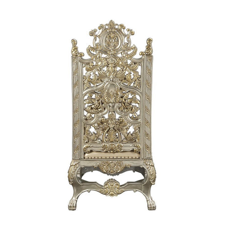 Danae - Arm Chair (Set of 2) - Synthetic Leather , Champagne & Gold