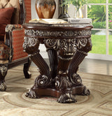 HD-8017 - End Table - Brown Cherry With Silver Highlights