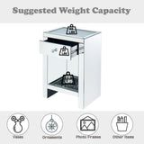 Noralie - 26"H Accent Table - Mirrored & Faux Diamonds