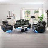 Taddeo - Power Motion Recliner With Power Headrest, USB, Wireless Charger & LED - Dark Gray