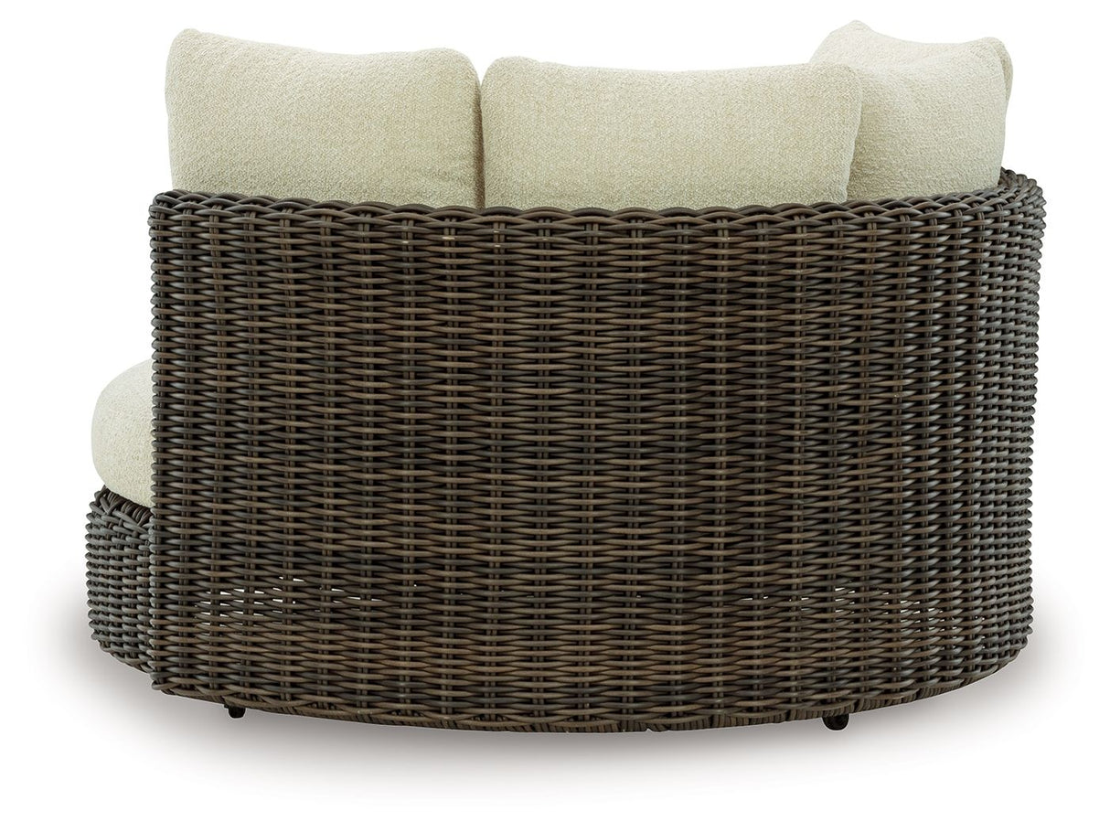 Kimora - Swivel Lounge Chair With Cushion - Beige / Dark Brown