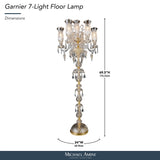 Michael Amini Lighting - Garnier 7-Light Traditional Crystal Floor Lamp - Gold