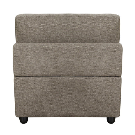 Rylie - Modular Armless Chair With Pillow - Brown Linen