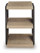 Rylandyn - Rectangular End Table - Black / Light Brown