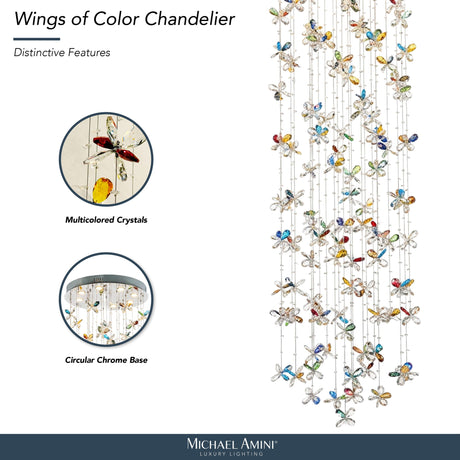Michael Amini Lighting - Wings Of Color Crystal LED Chandelier - Clear