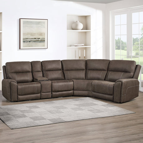 Gaia - 5 Piece P2 Power Sectional - Sable