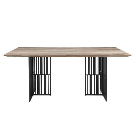 Zudora - Dining Table - Antique Oak & Black