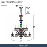 Michael Amini Lighting - Noir 12-Light Traditional Crystal Chandelier - Black