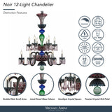Michael Amini Lighting - Noir 12-Light Traditional Crystal Chandelier - Black