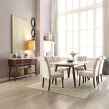 Gasha - Side Chair (Set of 2) - Beige Linen & Walnut