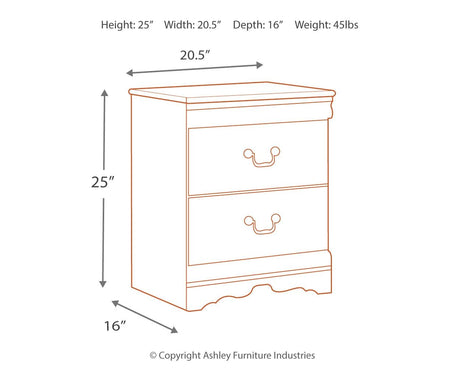Anarasia - Two Drawer Night Stand - White